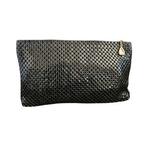 Vintage Whiting and Davis 80's Black Mesh Metal Evening Shoulder Bag/ Clutch